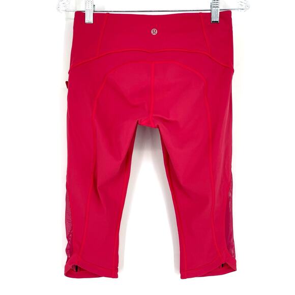 Lululemon Sun Runner Crop 17” Fuchsia Pink Luxtreme Size 6 - Picture 2 of 12